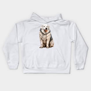 Winter Great Pyrenees Dog Kids Hoodie